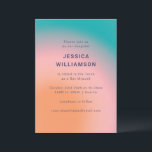 Convite Retro Groovy Colorful Teal Pink Orange Bat Mitzvah<br><div class="desc">Retro Groovy Colorful Teal Pink Orange Abstrato Bat Mitzvah Convite</div>
