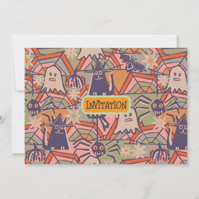 Convite Retro Halloween (Verso)