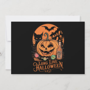 Convite Retro Halloween Viva Outono Temporada Assustadora