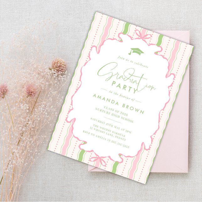 Convite Retro Hand Drawn Grad Party 2026 (Criador carregado)