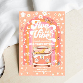 Convite Retro Hippie Birthday Invitation