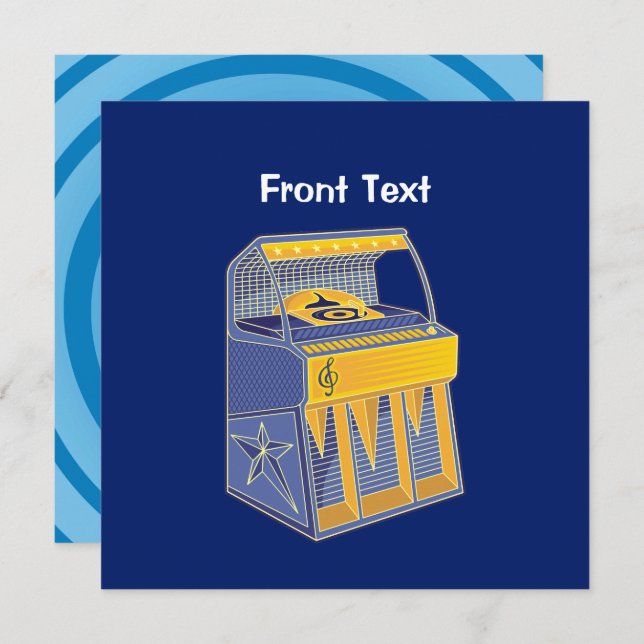 Convite Retro Jukebox (Frente/Verso)