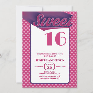 Convite Retrô Legal cor-de-rosa, tipografia ousada, doce 1