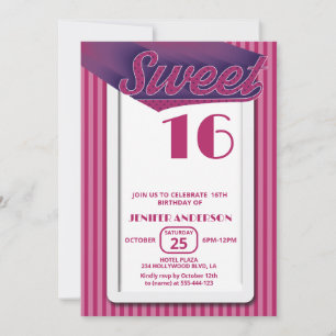 Convite Retrô Legal cor-de-rosa, tipografia ousada, doce 1
