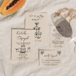 Convite Retro Mão Desenhada Bolo Escrito Quirky Bold Casam<br><div class="desc">Este convite para o casamento é perfeito para o seu casamento se você está procurando um convite elegante único e fácil de ser editado. Um elegante e único e simples creme minimalista e um convite de modelo de casamento desenhado à mão negra. Que apresenta um fundo comum cremoso vintage na...</div>