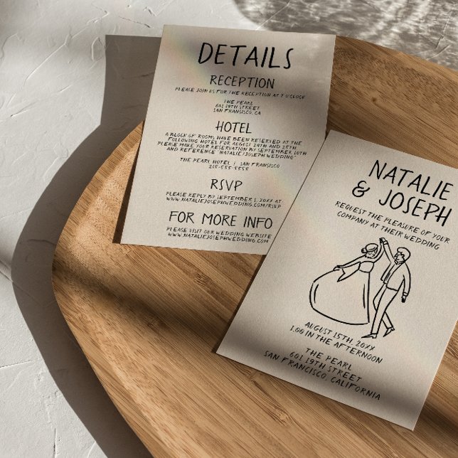 Convite Retro Mão Desenhada Esquetchy Quirky Tudo Em Um Ca (Criador carregado)