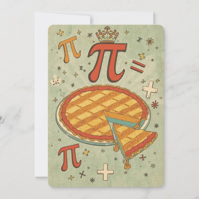 Convite Retro Math Pi Day Card (Frente)