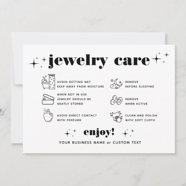 Convite Retro Modern JewelCare Obrigado Logotipo da empres (Frente)