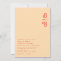 Retro Moderno | Casamento de Creme Laranja Monogra