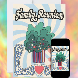 Convite Retrô Moderno da Reunião Familiar