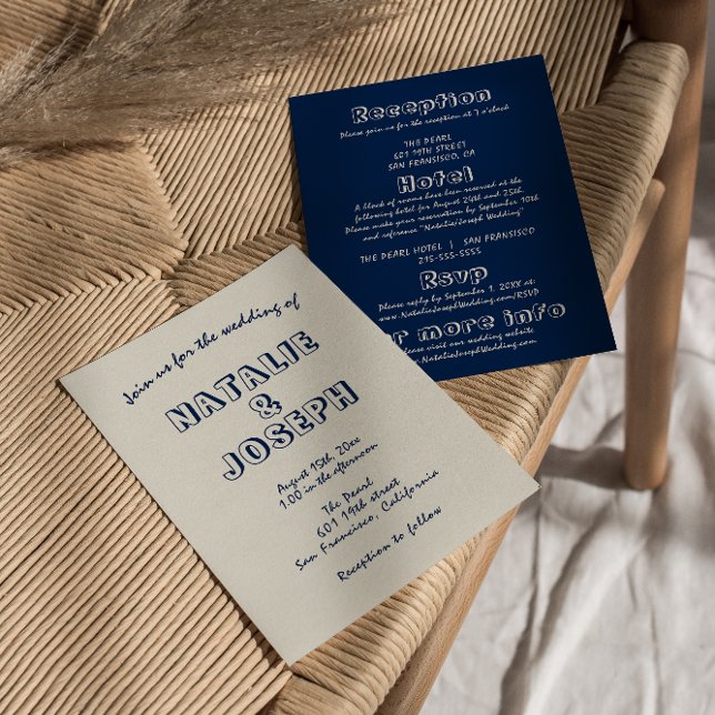 Convite Retrô Moderno Escrito À Mão De Todos Em Um Casamen (Criador carregado)