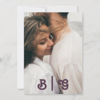 Retro Moderno | Monograma de Fotografia Casual Púr