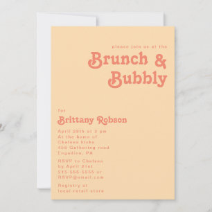 Convite Retro Moderno   Orange Cream Brunch e Bubble