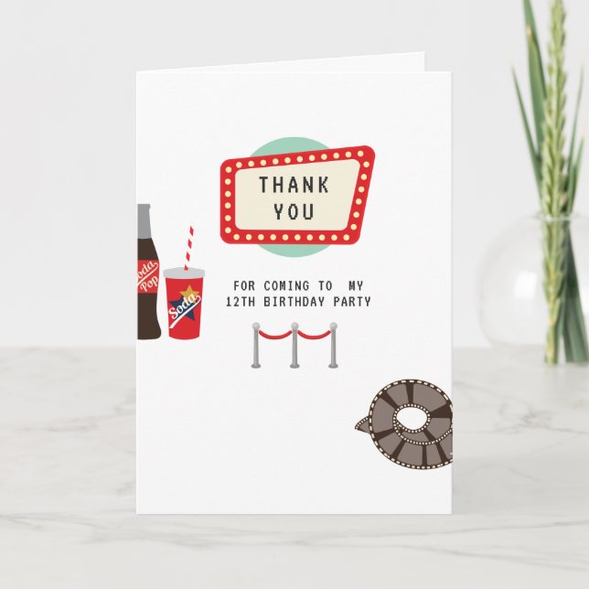 Convite Retro Movie Night Festa de aniversário (Frente)