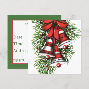 Convite retro natais vintages sinos adicionar informaçõe