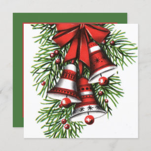 Convite retro natais vintages sinos adicionar informações