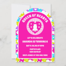 Retro Neon Queen Of Heart Arch Foto de Aniversário