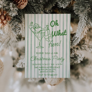 Convite Retro Oh Que Festa Divertida De Natal Papai Noel