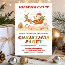 Convite Retro Oh What Fun Editable Christmas Party