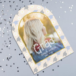 Convite Retro Peach Graduation Announcement