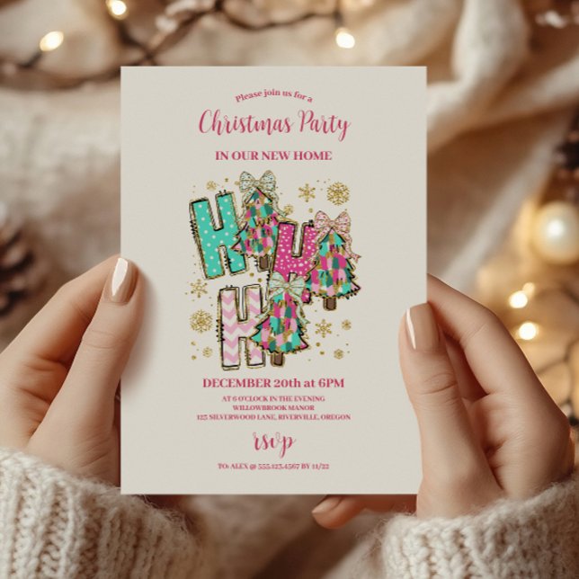 Convite Retro Pink Nutcracker Christmas  (Criador carregado)