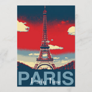 Convite retro poster Vintage França Torre Effiel Paris