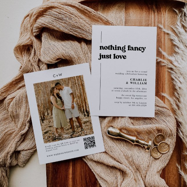 Convite Retro Preto e Branco, Elogiamos Recepção de Elopem (Criador carregado)