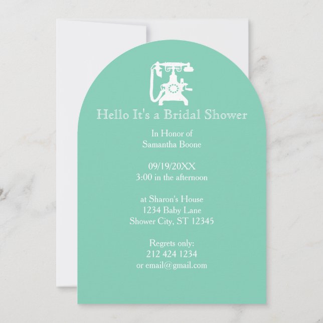 Convite Retro qualquer padrão de telefone colorido (Verso)