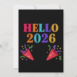 Convite Retro Rainbow 2026 Party Poppers Celebrate Fun