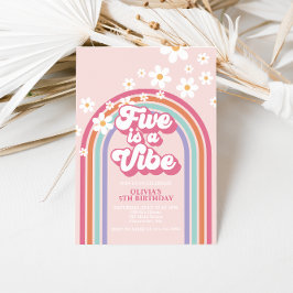 Convite Retro Rainbow Five é uma Vibração 5º Aniversário