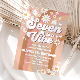 Convite Retro Rainbow Groovy Birthday Invitation