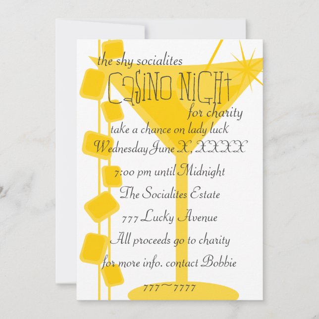 Convite Retro Rock Martini (Frente)