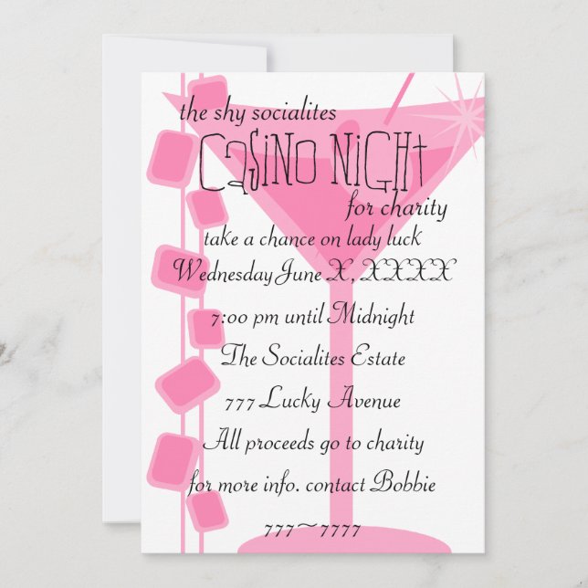 Convite Retro Rock Martini (Frente)