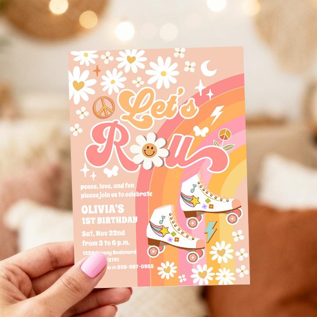 Convite Retro Roller Skate Birthday Invitation (Criador carregado)
