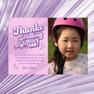 Convite Retro Roller Skating Party Photo Thanks Download