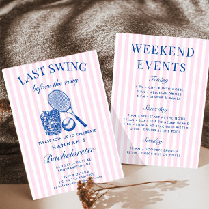 Convite Retro Rosa Último Balanço Antes do Anel de Tênis B