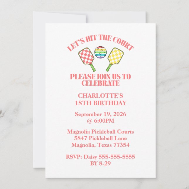 Convite Retro Seja Feliz Aniversário do Arco Arco-Íris Com (Frente)