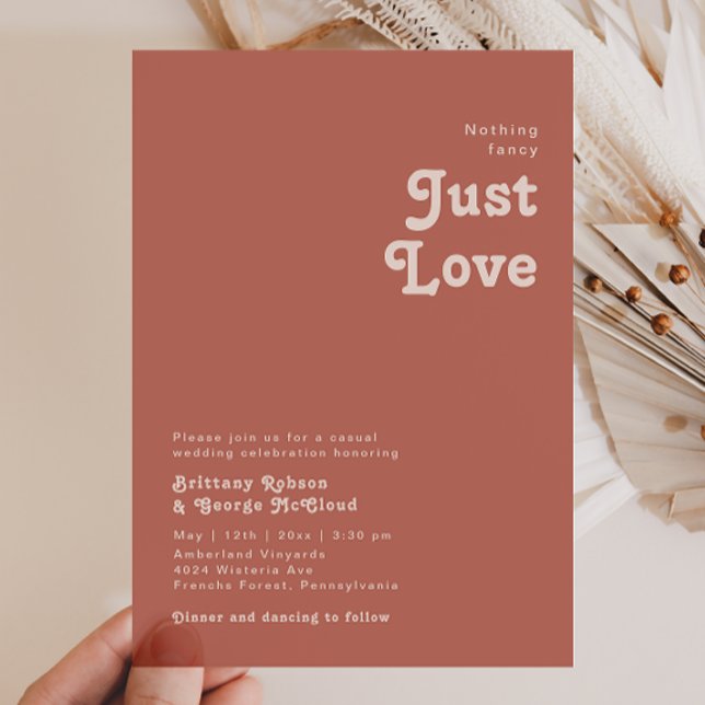 Convite Retro Simples Vibes Rosa Antigo Casamento De Nada  (Criador carregado)