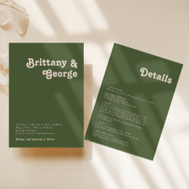 Convite Retro Simples Vibes Verde De Oliva Tudo Em Um Casa
