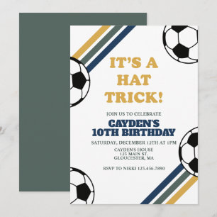 Convite Retro Soccer Hat Trick 3º Aniversário