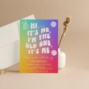 Convite Retro sou eu sou o velho qualquer aniversário