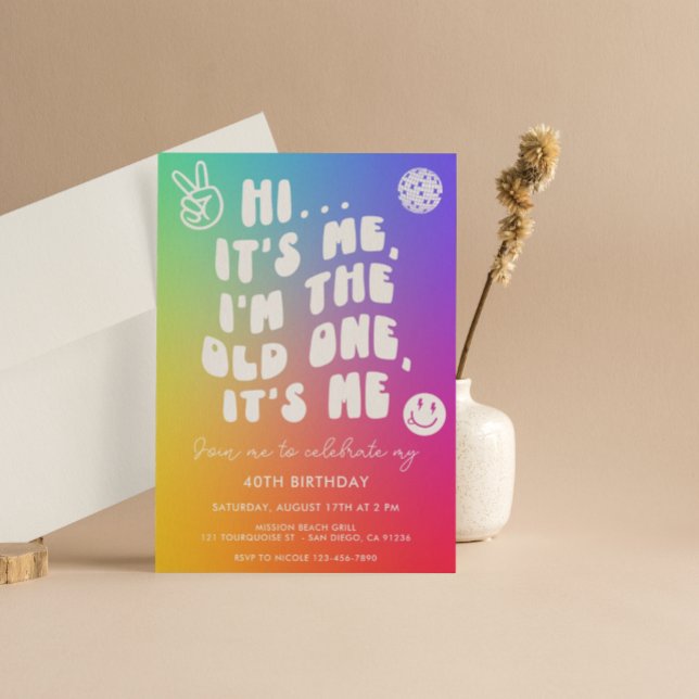 Convite Retro sou eu sou o velho qualquer aniversário (Criador carregado)