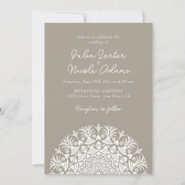 Convite Retro Spanish Abstract Floral Mandala Wedding