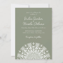 Convite Retro Spanish Abstract Floral Mandala Wedding
