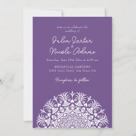 Convite Retro Spanish Abstract Floral Mandala Wedding