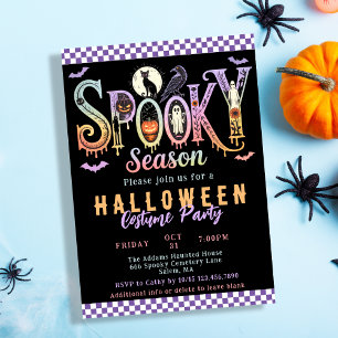 Convite Retro Spooky Season Pastel Halloween Festa de Figu