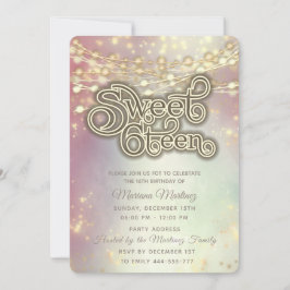 Convite Retro String acende brilho dourado