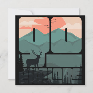 Convite Retro Sunset Landscape Hiking Adventure Explorar
