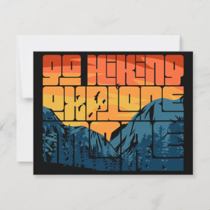 Convite Retro Sunset Landscape Hiking Adventure Explorar