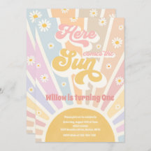 Retro Sunshine Birthday Aqui Vem A Festa Do Sol